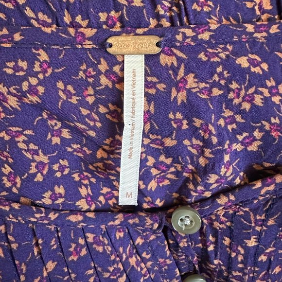 Free People One Fine Day Mini Dress Blue Combo - Picture 7 of 8